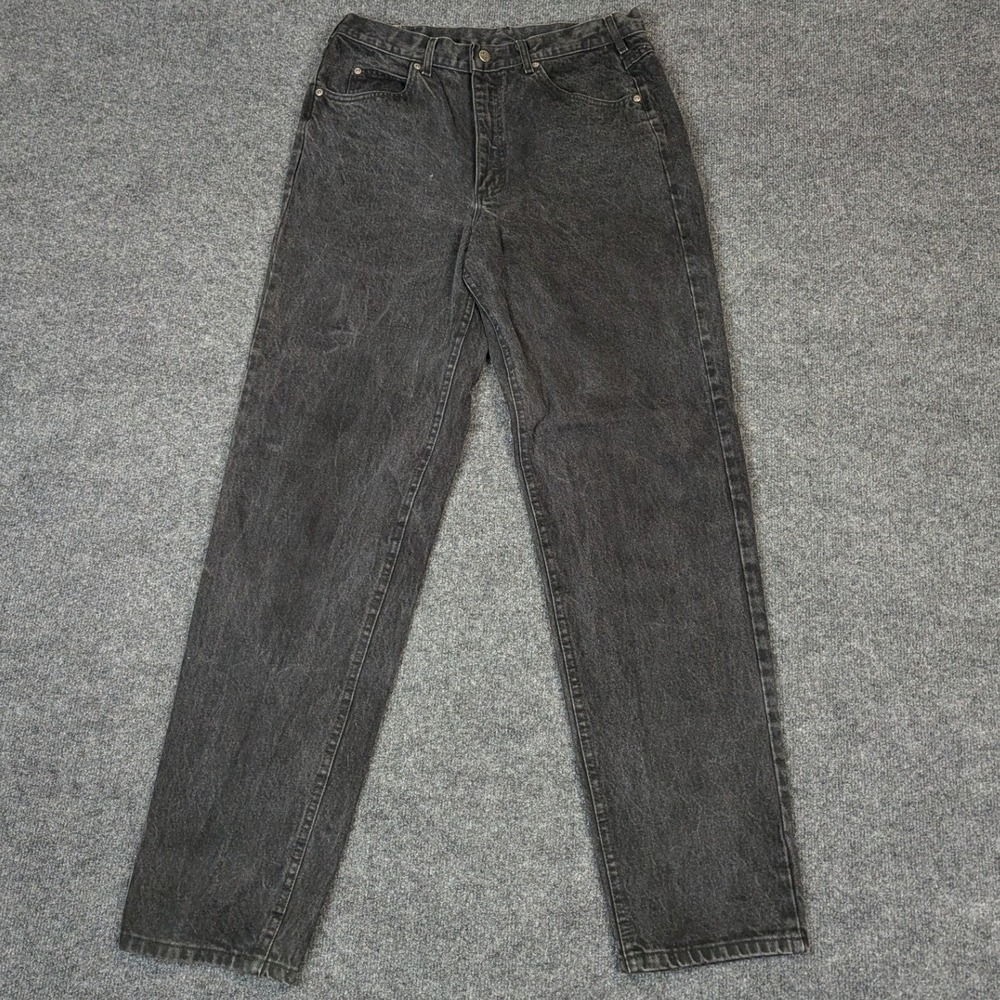 Classic Vintage Lee Black Denim Jeans Straight Leg Made in USA 36x36 Faded 90s